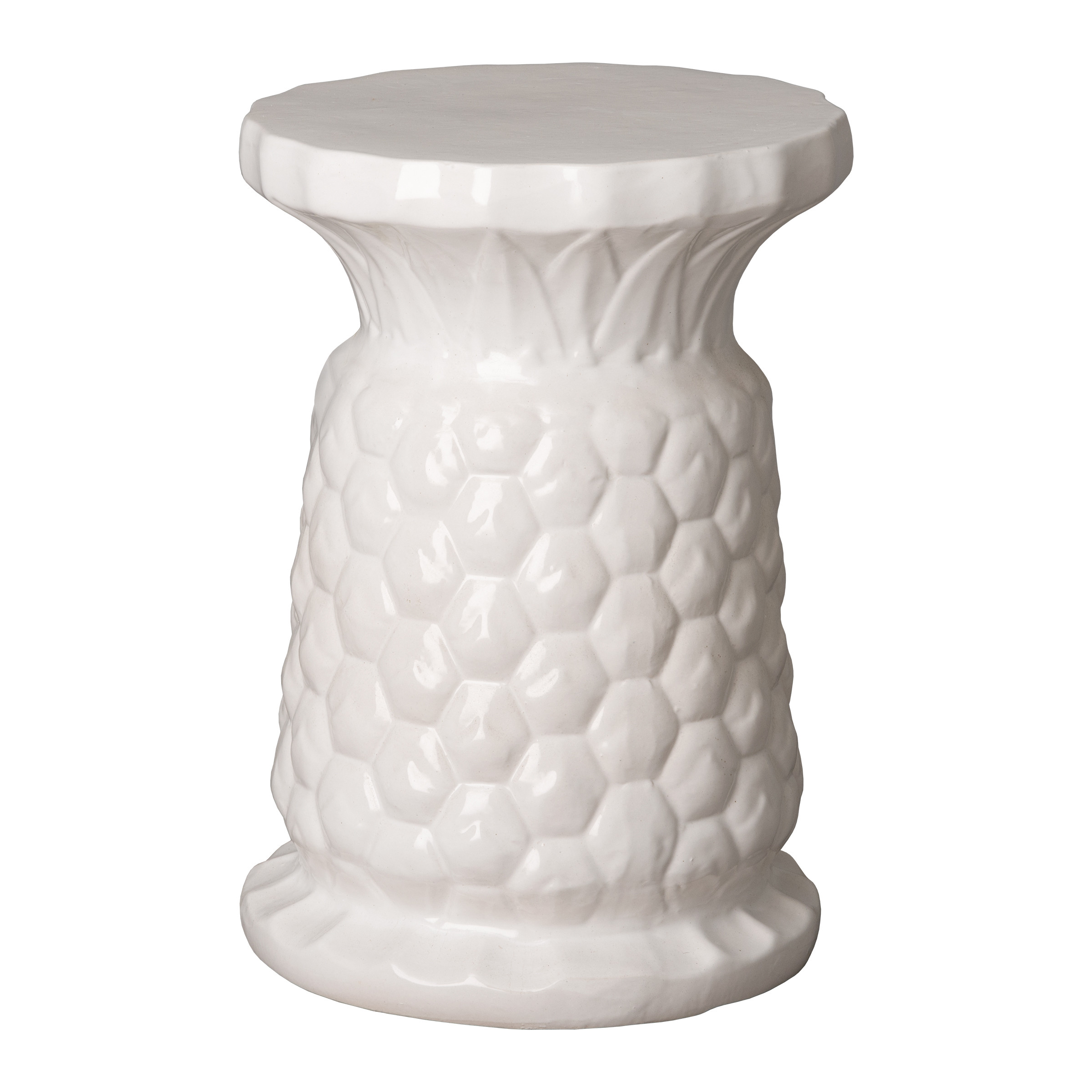 15.5 in. Pineapple Ceramic Garden Stool