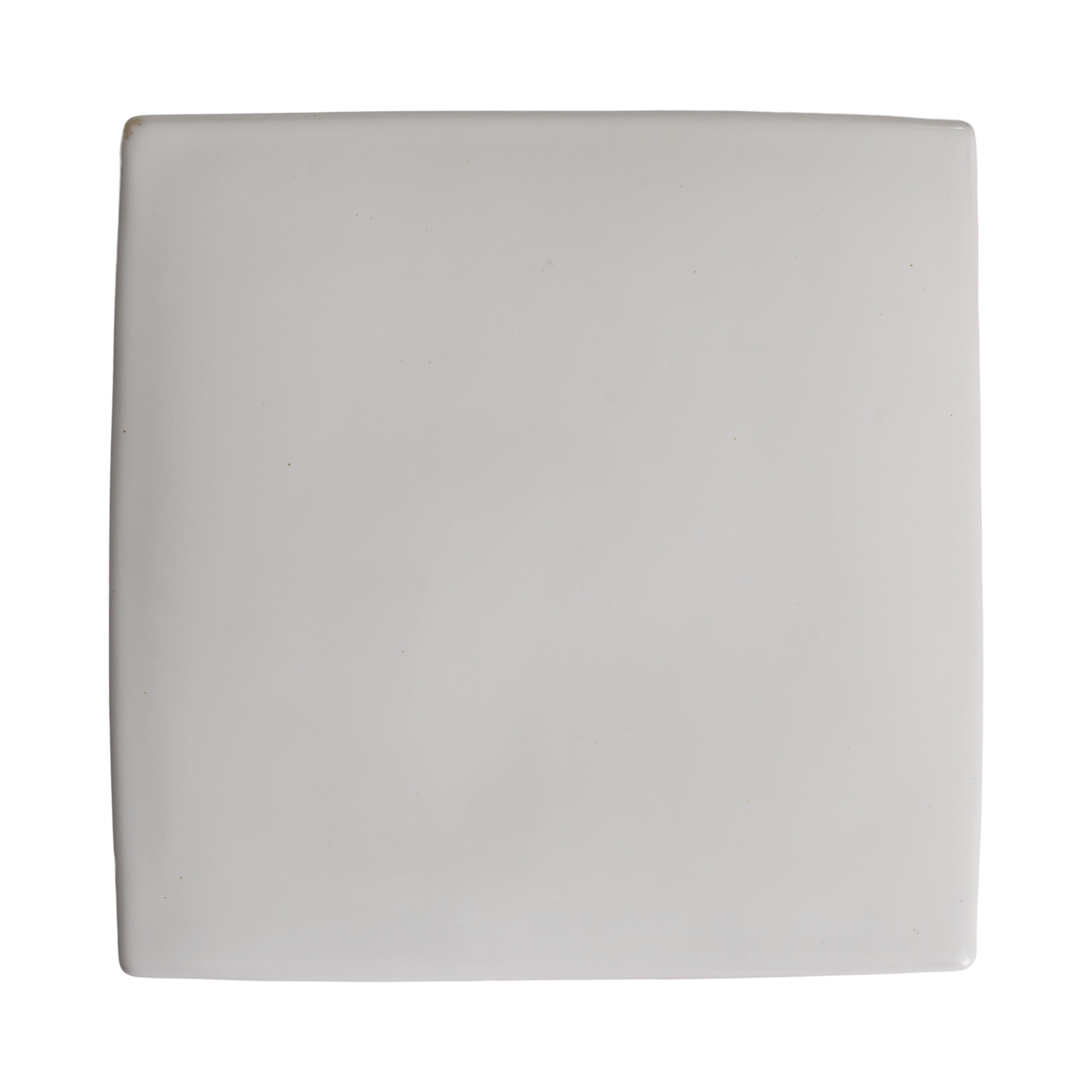 18 in. Square White Ceramic Garden Stool