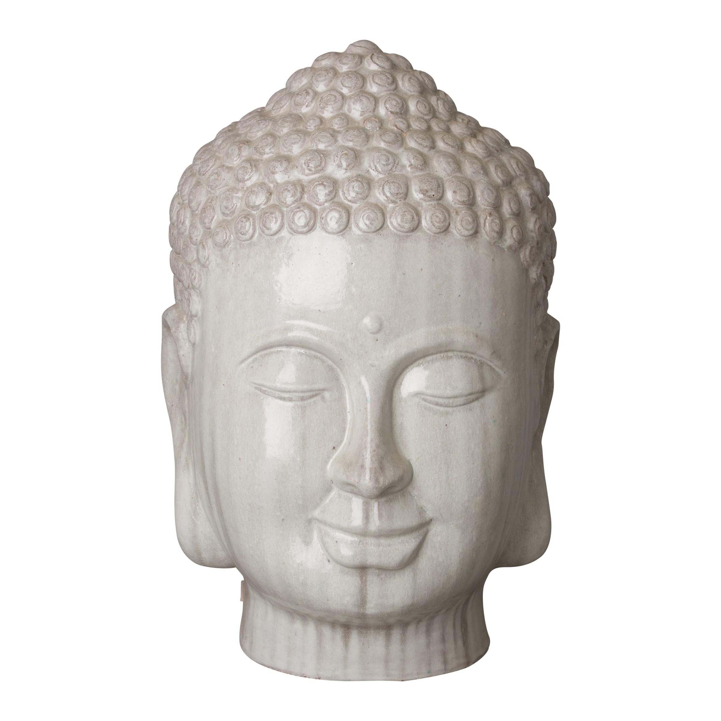 27 in. Ceramic Buddha Head