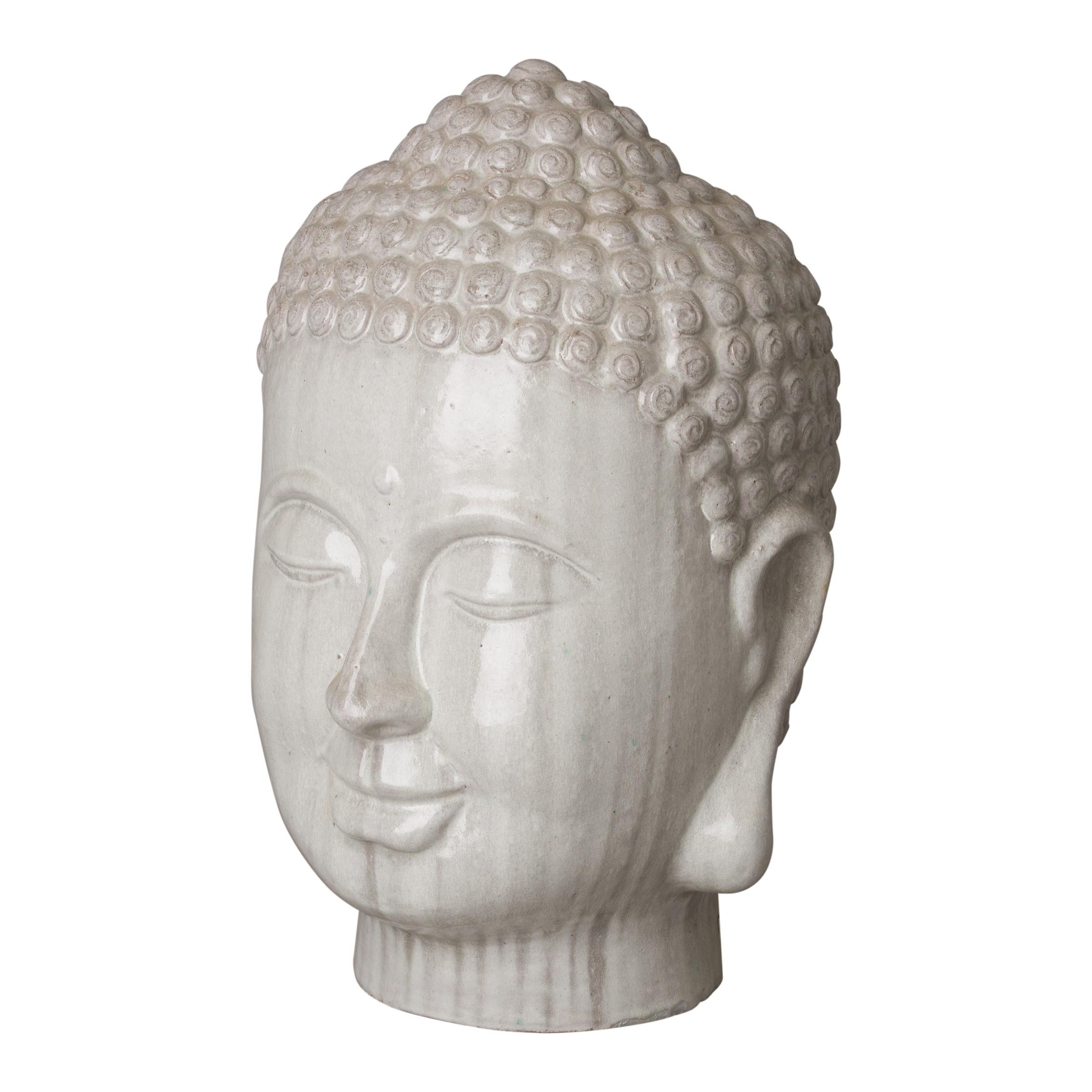 27 in. Ceramic Buddha Head
