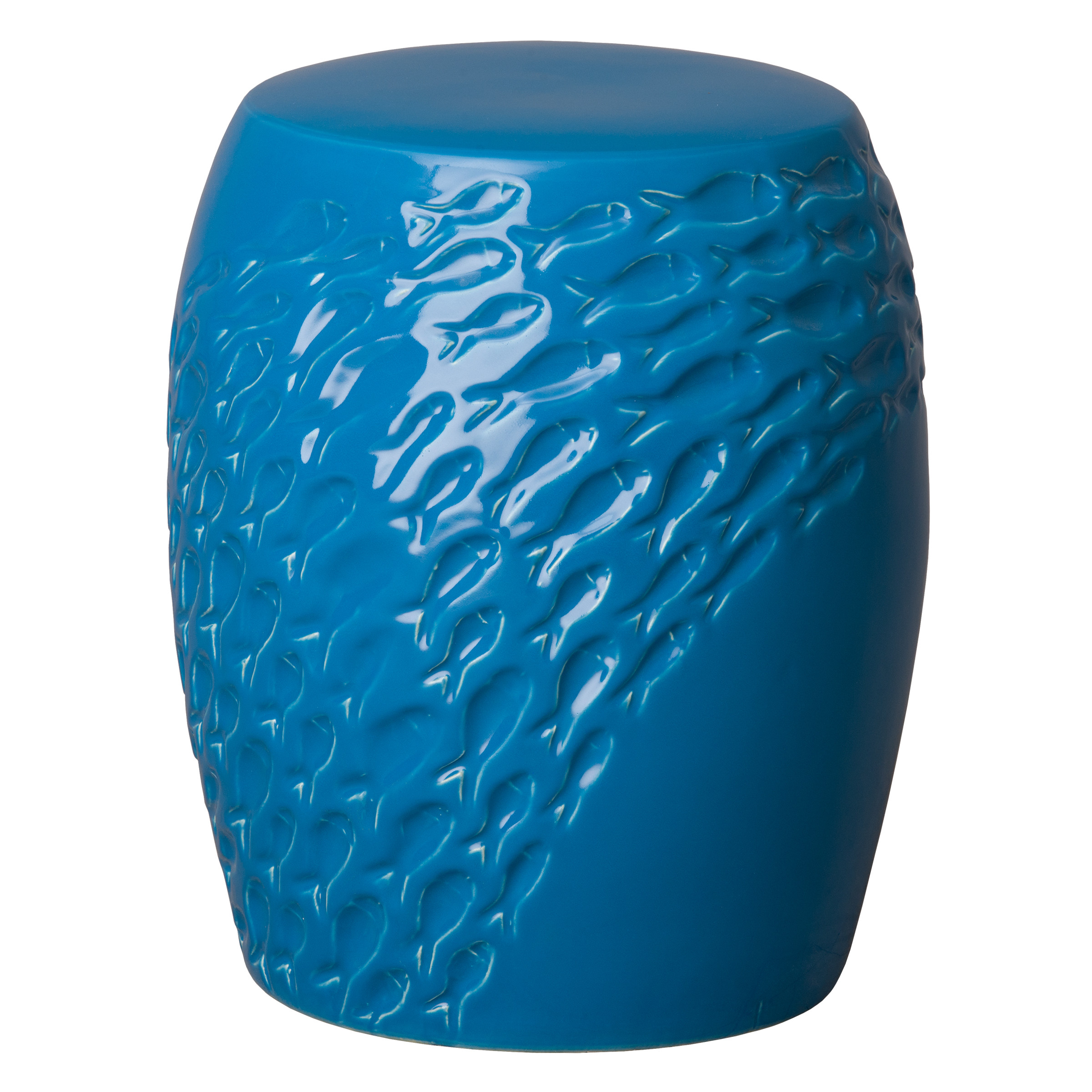 17 in. Fish Ceramic Garden Stool