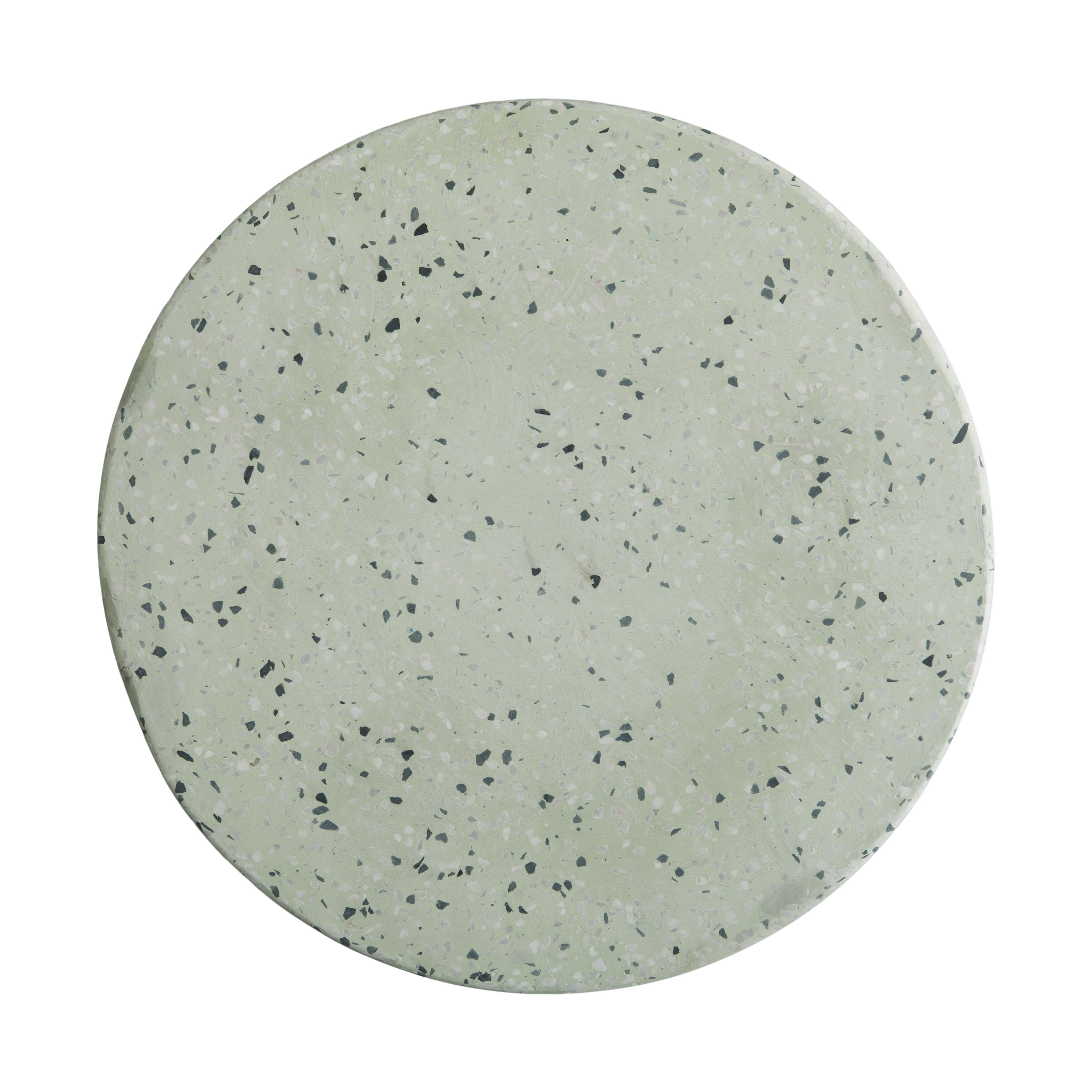 Valor 18 in. Round Pale Green Terrazzo Garden Stool