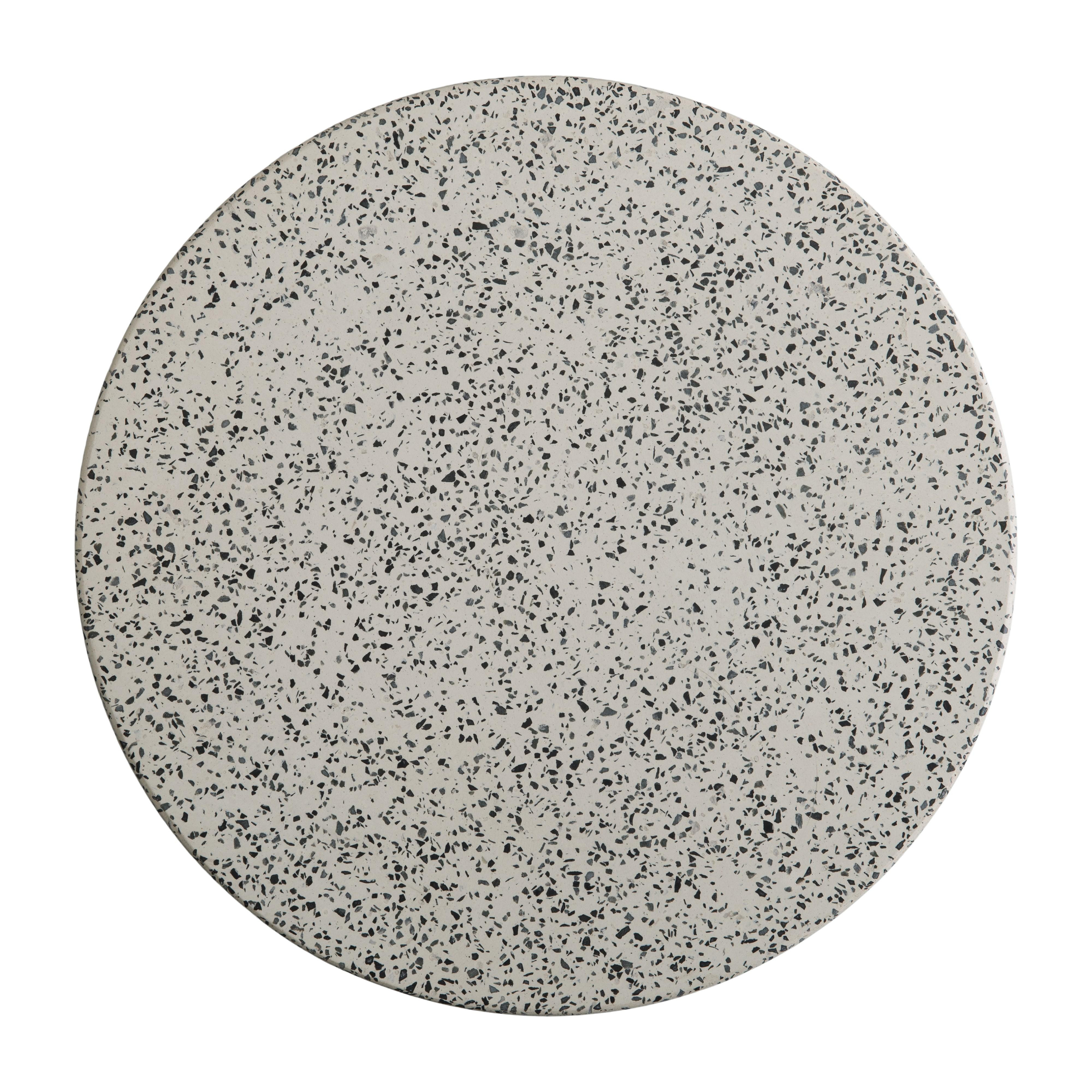 Noah 18 in. Round Taupe Terrazzo Garden Stool