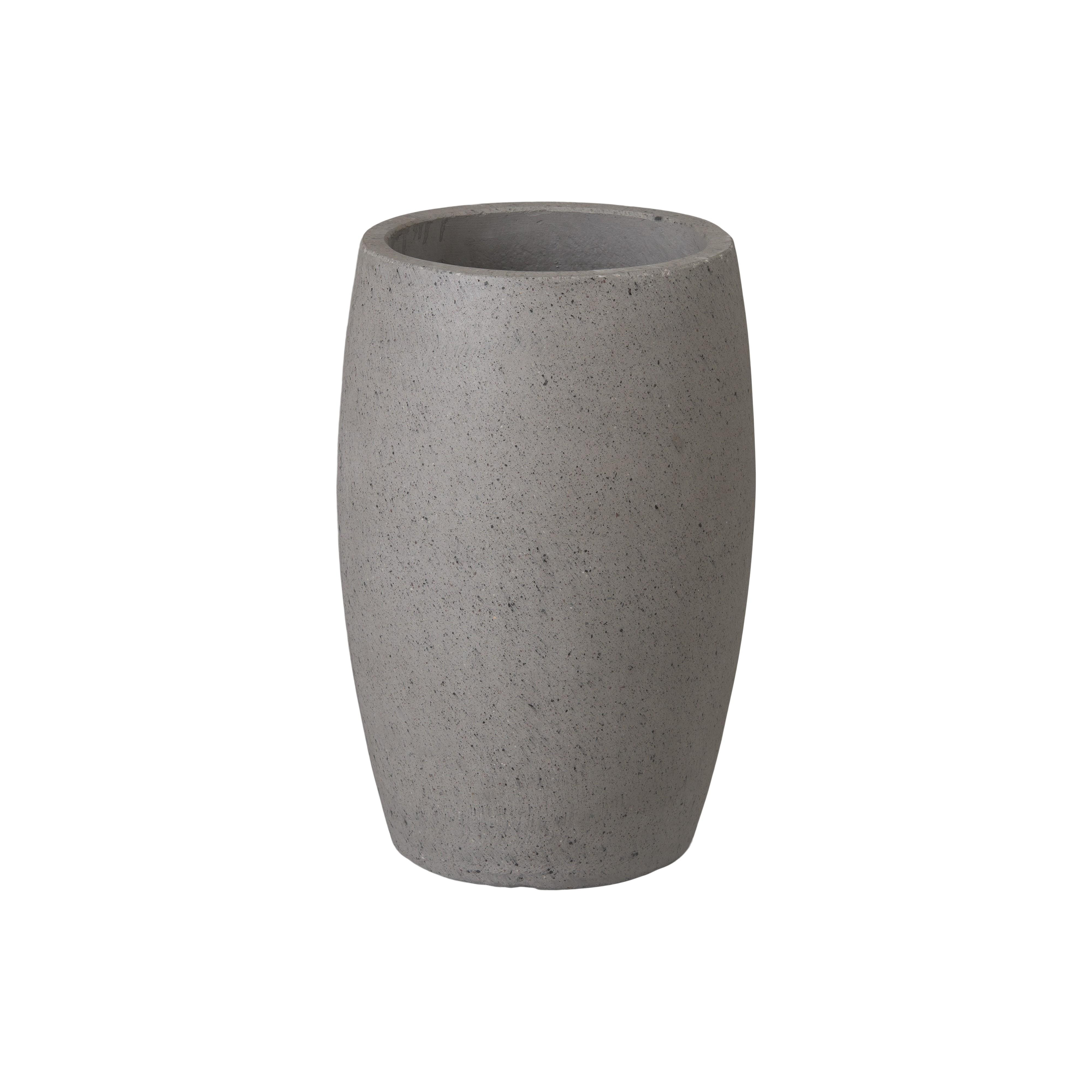17 in. Round Gray Terrazzo Planter
