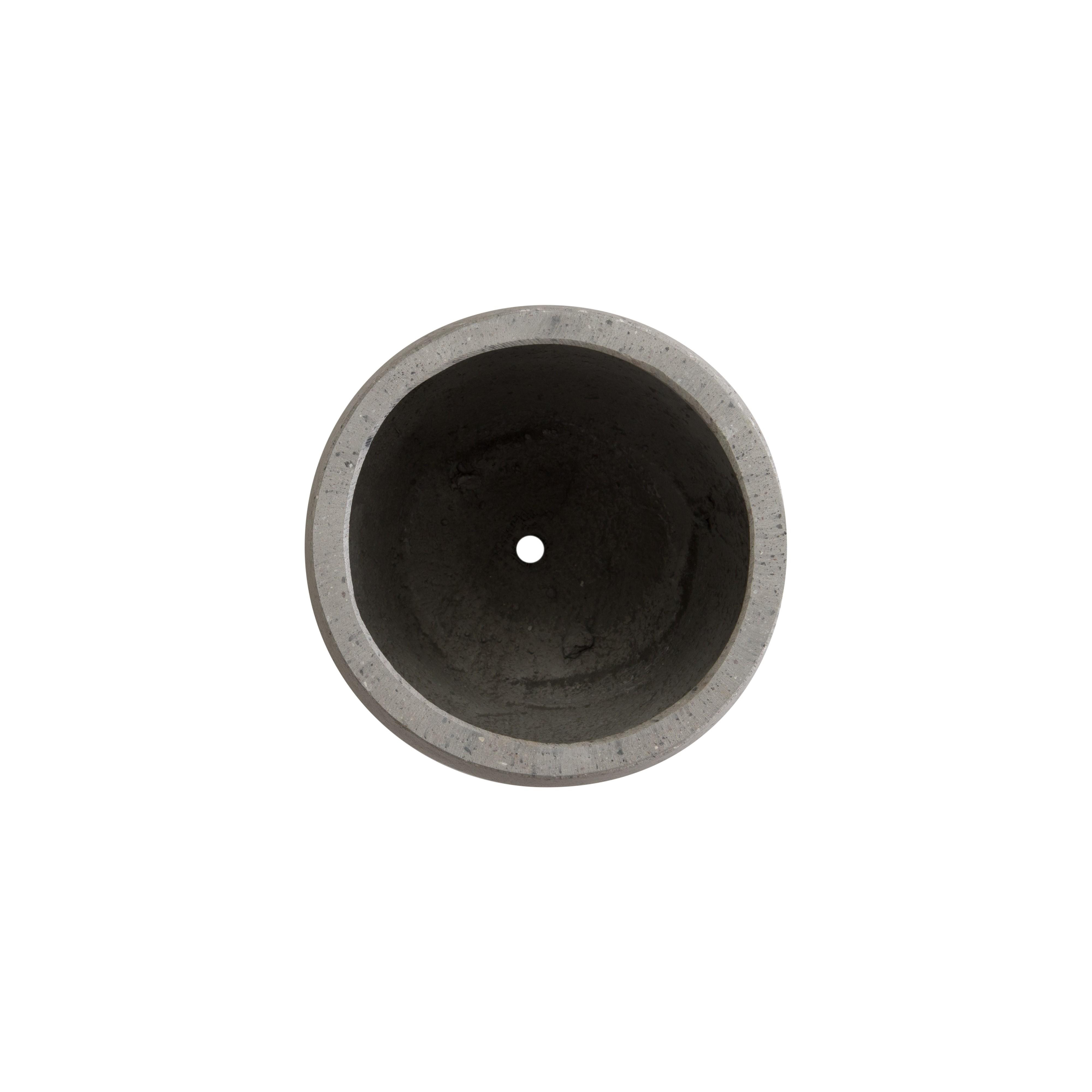 17 in. Round Gray Terrazzo Planter