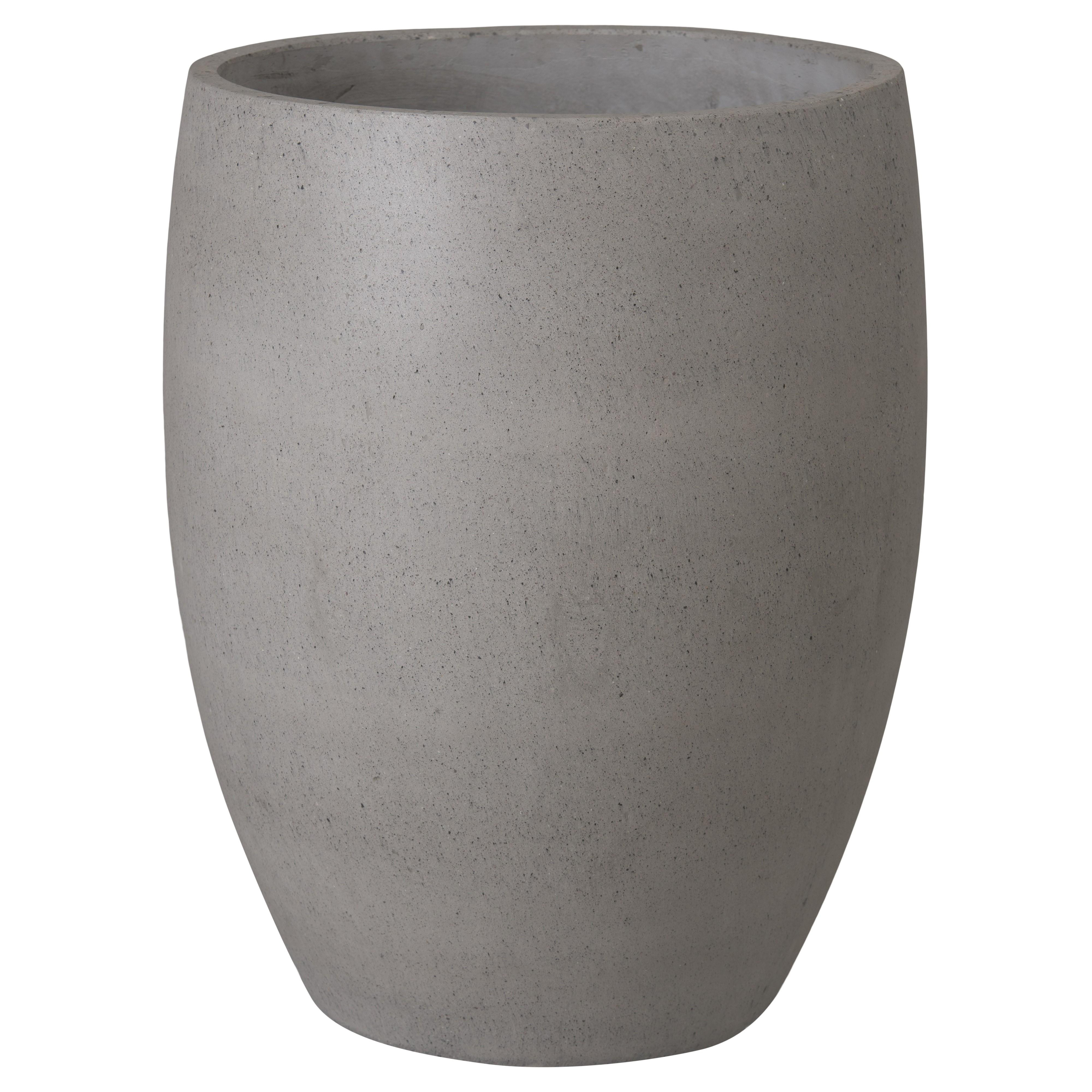 27 in. Round Gray Terrazzo Planter