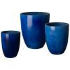 Set of 3 Tall Ceramic Planters