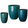 Set of 3 Tall Ceramic Planters