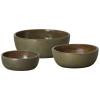 Set of 3 Round Shallow Ceramic Planters