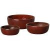 Set of 3 Round Shallow Ceramic Planters