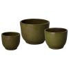 Set of 3 Round Ceramic Planters