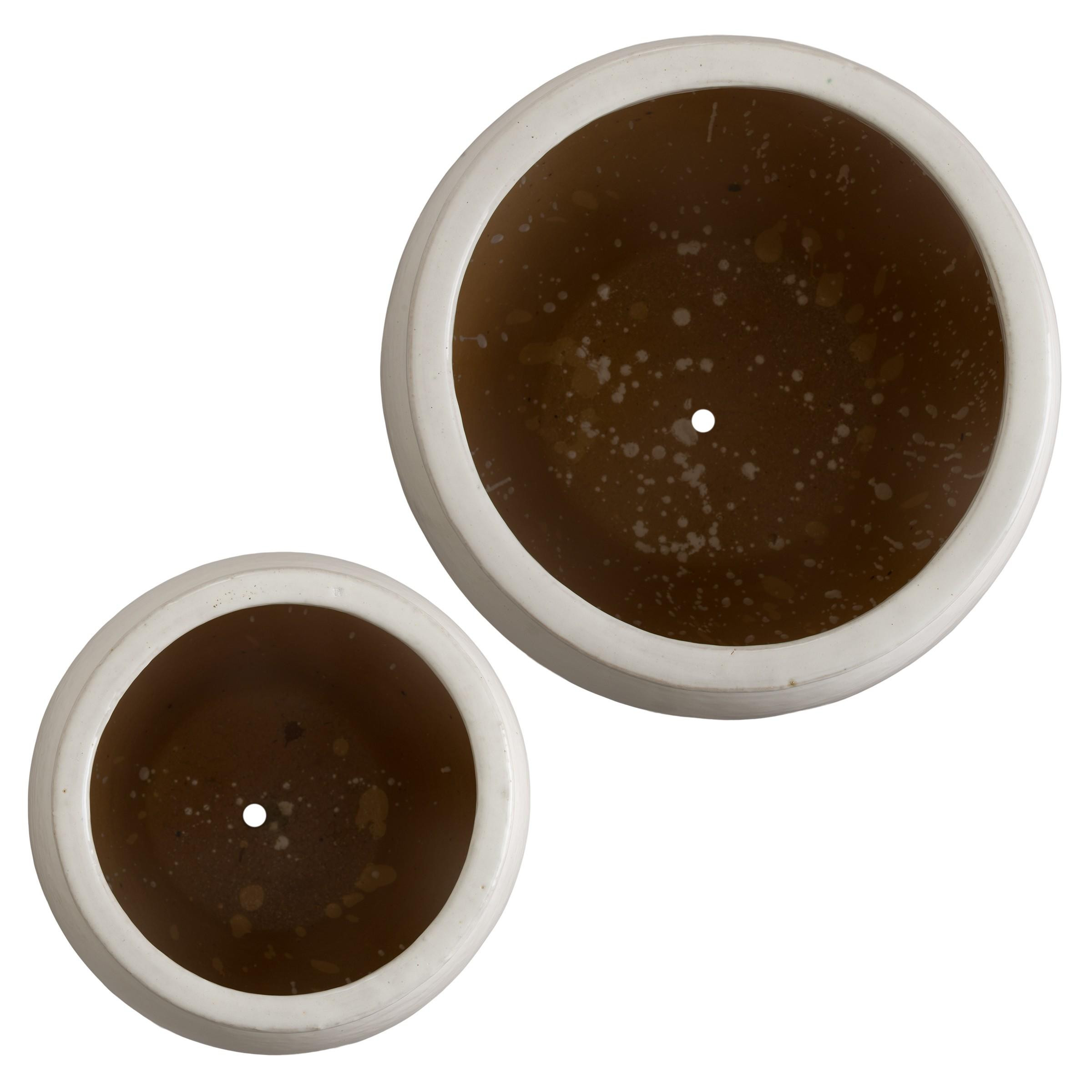 Set of 2 Tall Ceramic Planters