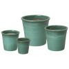Pail Set of 4 Green Kelp Ceramic Planters