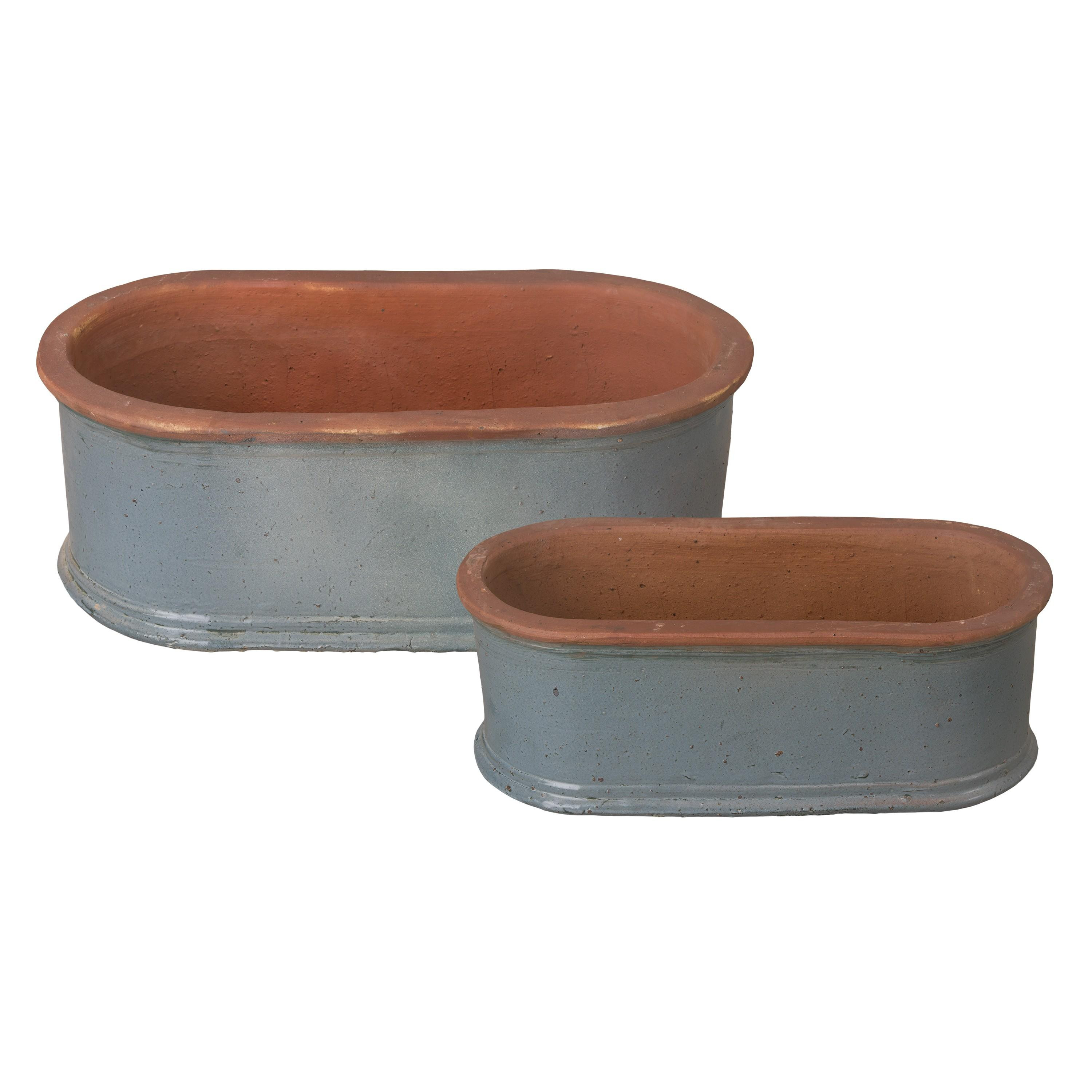 Set of 2 Oval Window Box Planters