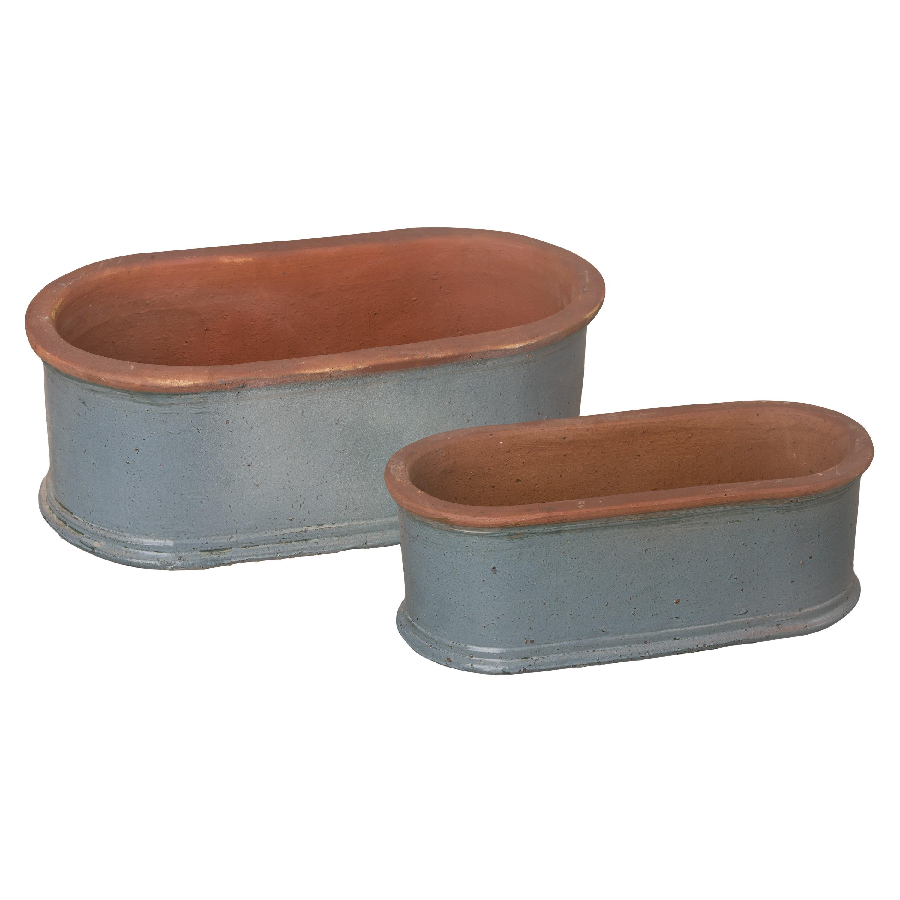 Set of 2 Oval Window Box Planters