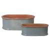 Set of 2 Oval Window Box Planters