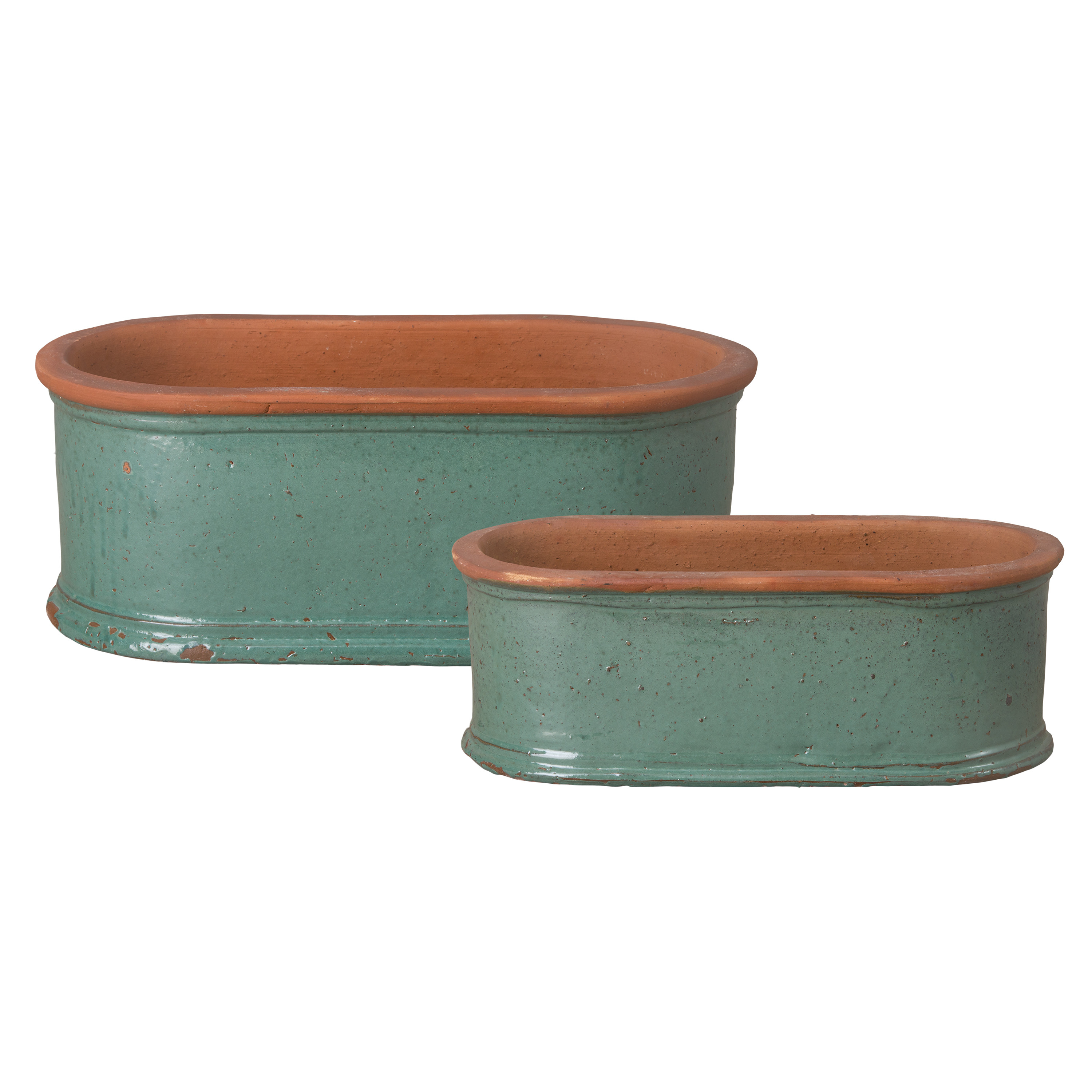 Set of 2 Oval Window Box Planters