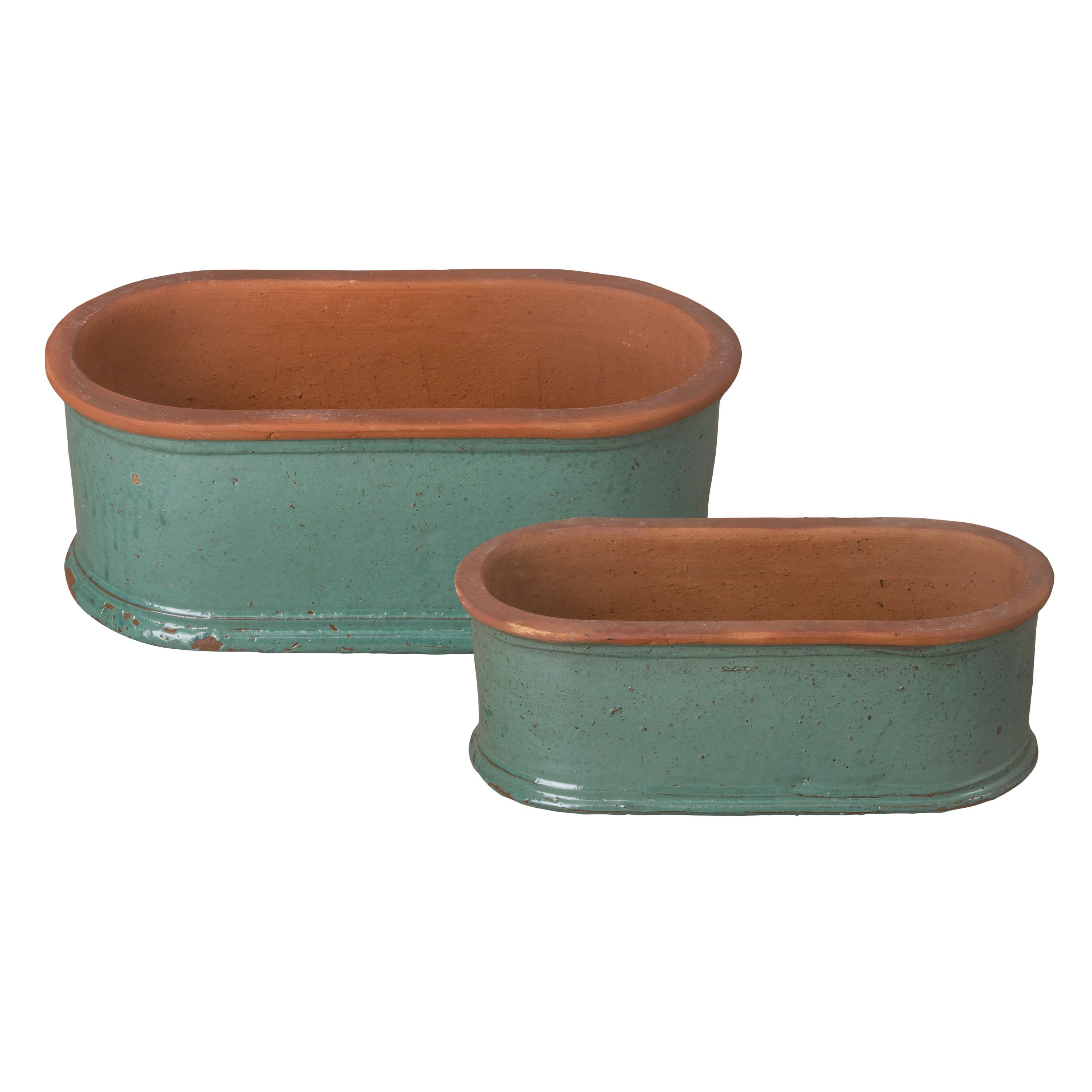 Set of 2 Oval Window Box Planters