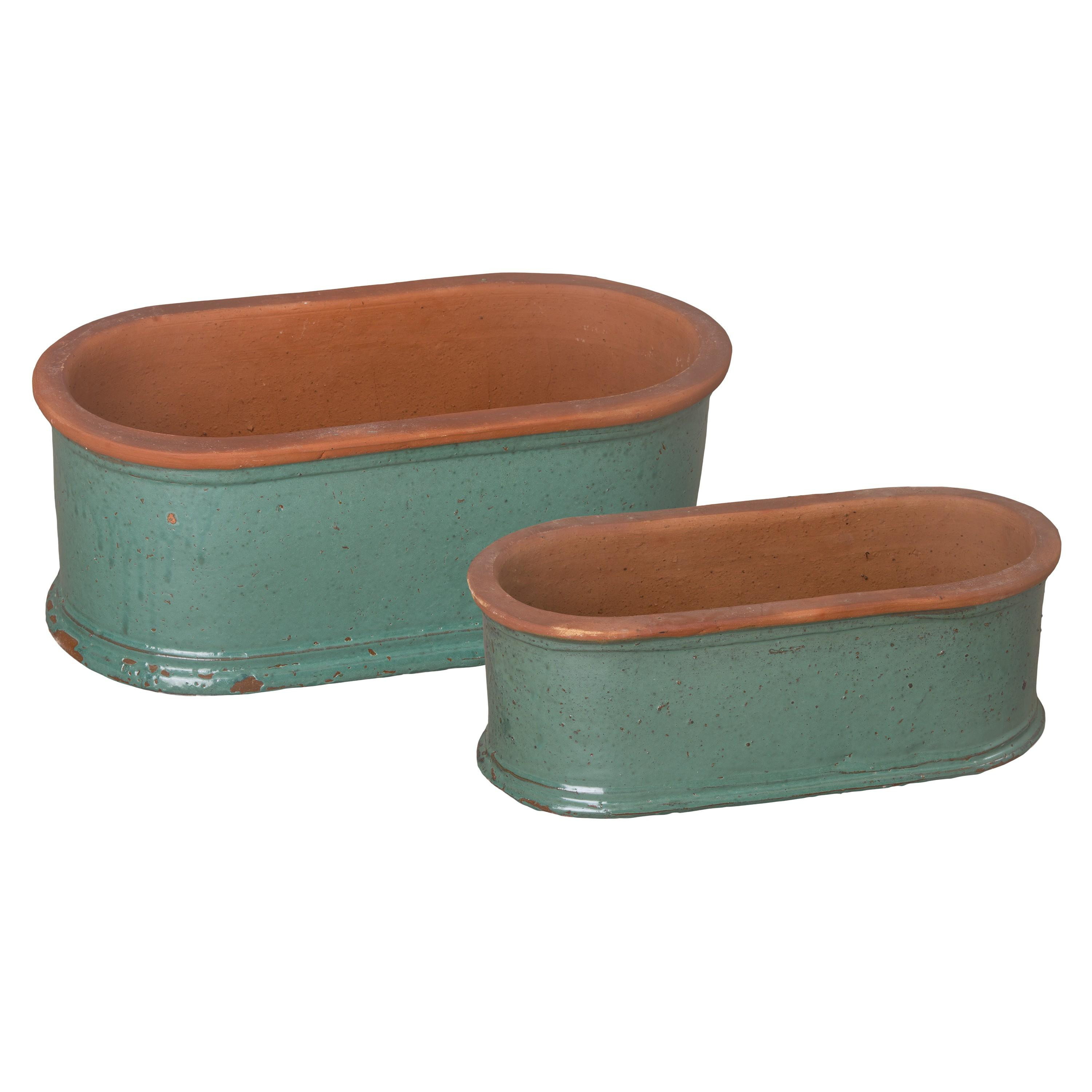 Set of 2 Oval Window Box Planters