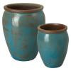 Set of 2 Round Ceramic Planters