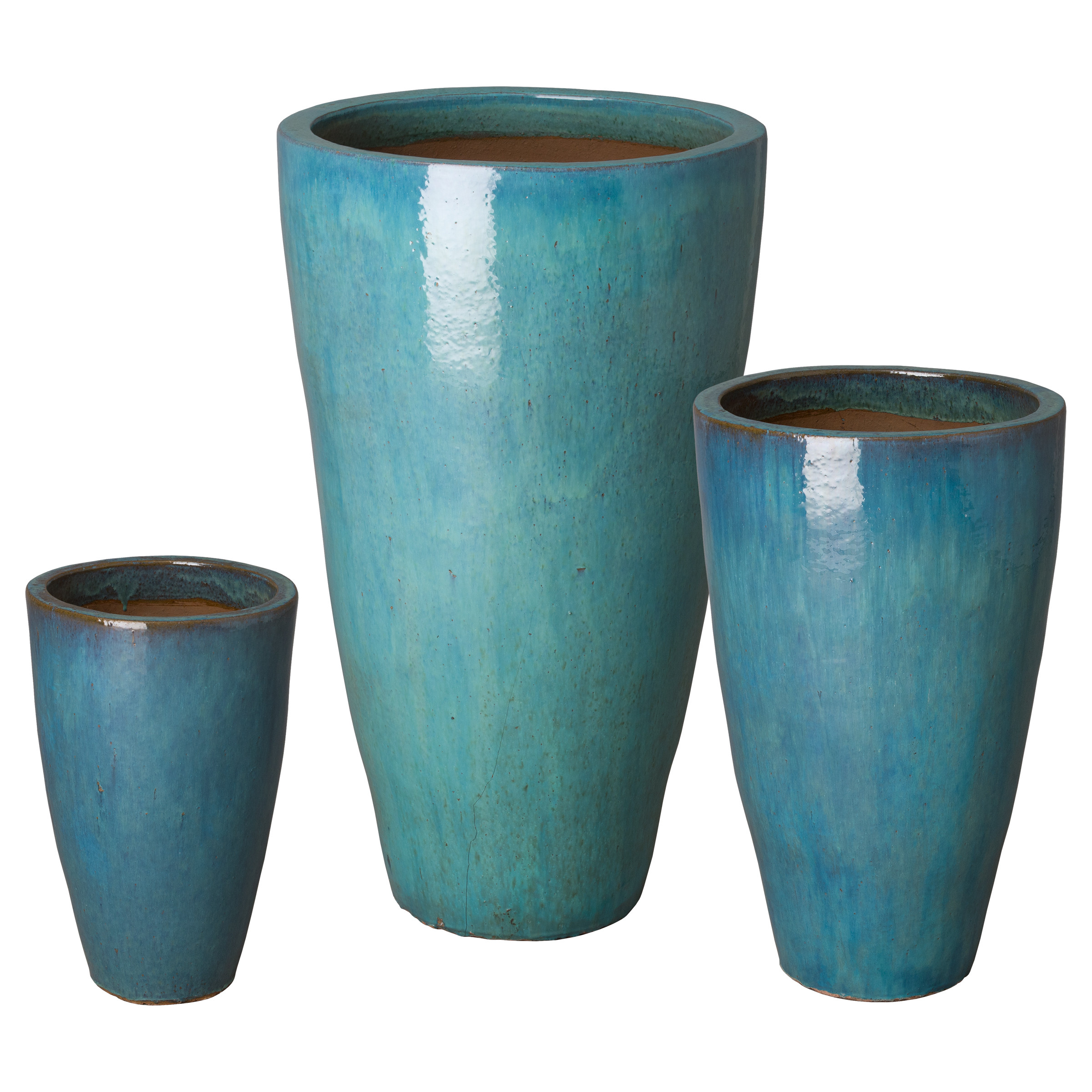 Set of 3 Tall Round Planters