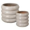 Set of 2 Torus Distressed White Ceramic Planters