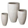 Set of 3 Tall Round Textured Pots
