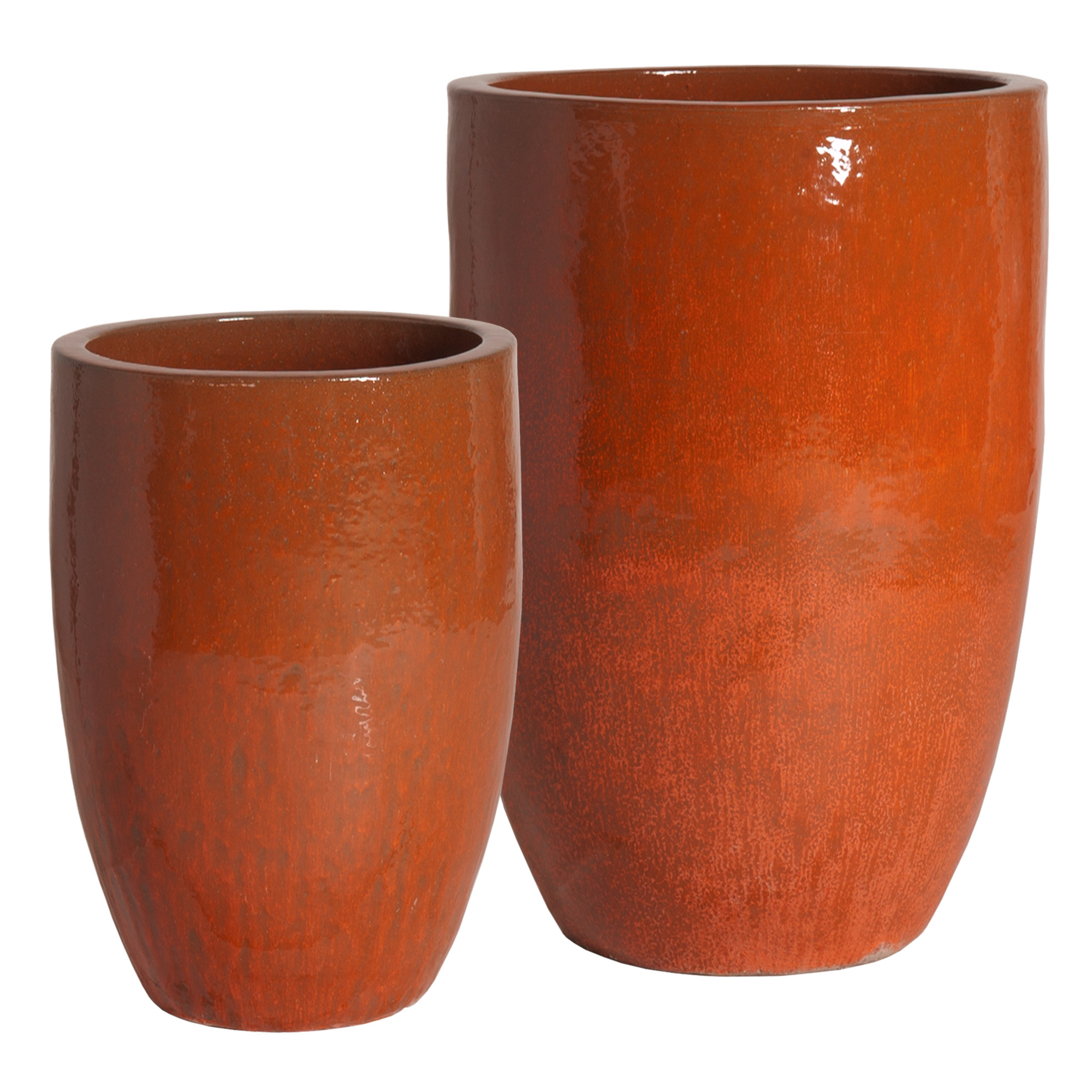 Set of 2 Tall Round Planters