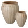 Wave Set of 2 Tropical Sand Ceramic Planters