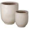 Set of 2 Round Ceramic Planters