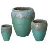 Set of 3 Round Ceramic Planters