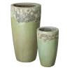 Set of 2 Tall Round Ceramic Planters