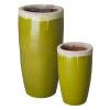 Set of 2 Tall Round Ceramic Planters