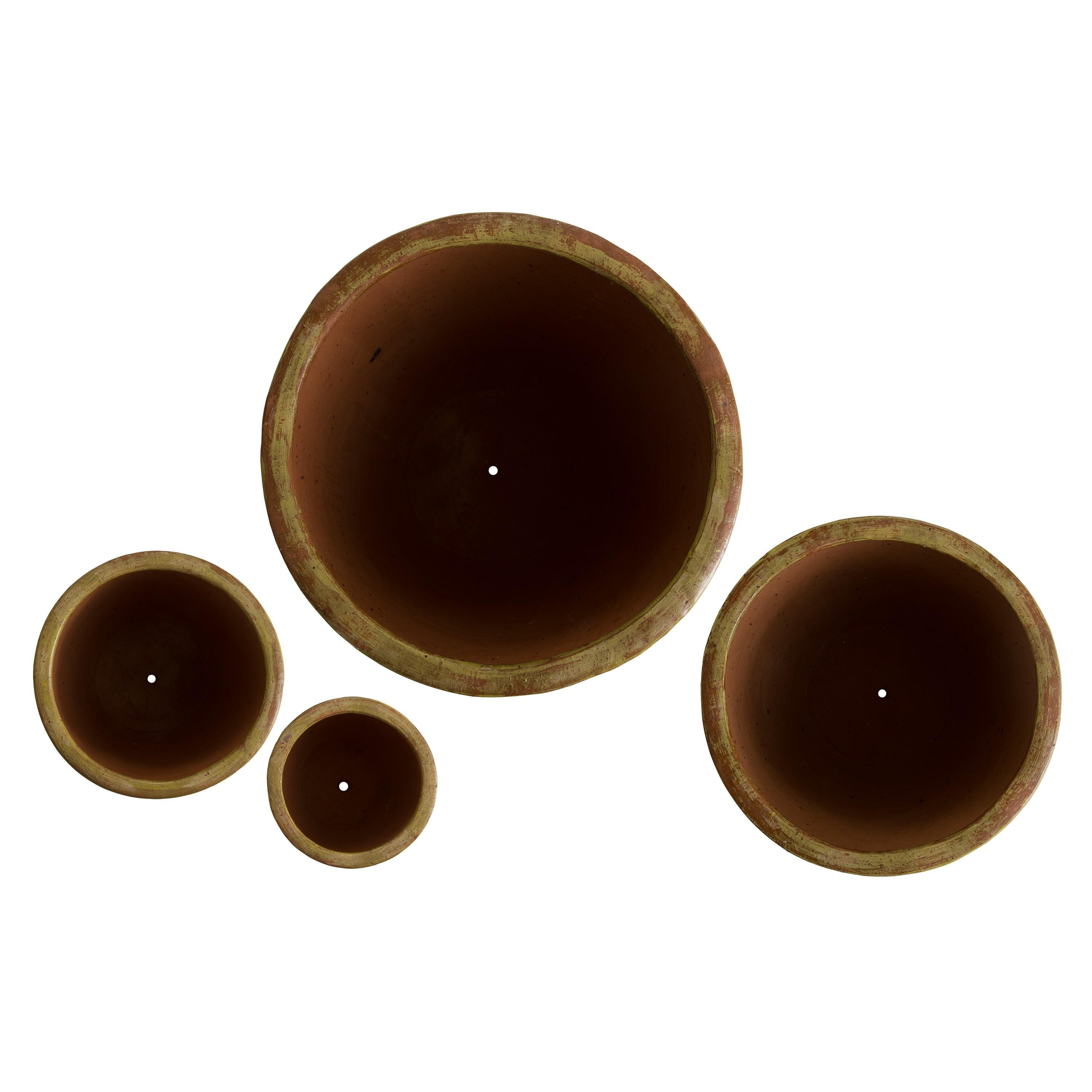 Set of 4 Round Ceramic Planters