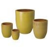 Set of 4 Round Ceramic Planters