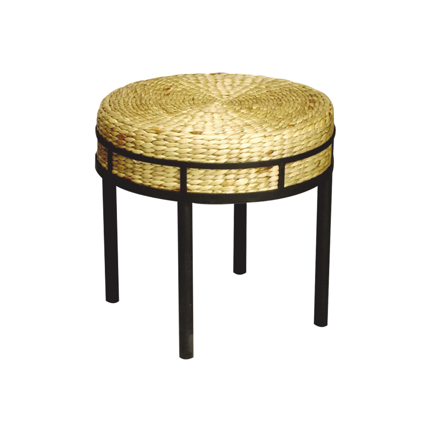 Round Stool with Hyacinth Cushion
