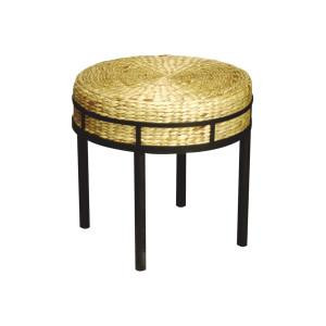 Round Stool with Hyacinth Cushion