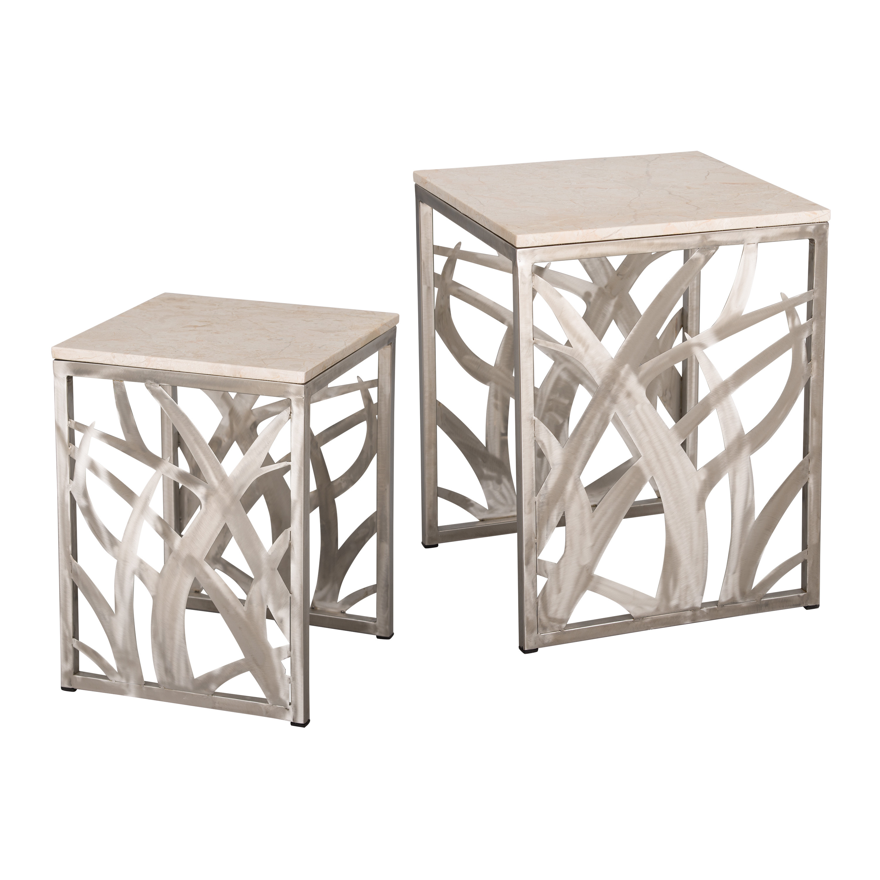 Set of 2 Square Seaweed Stools/Tables