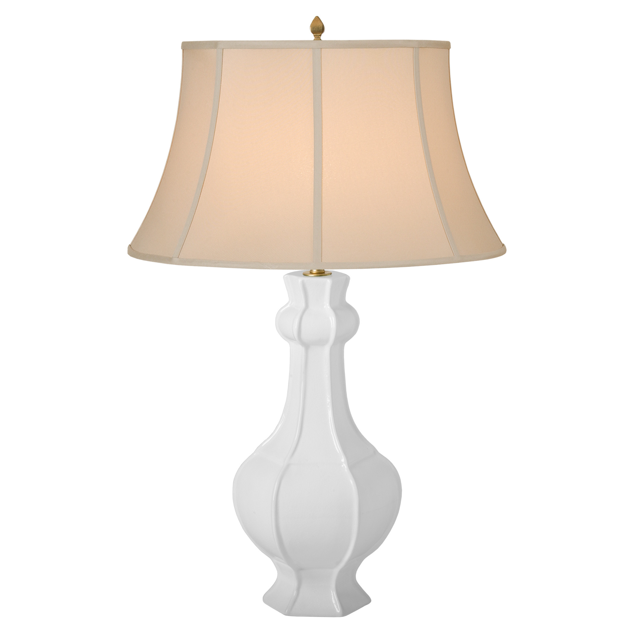 Large Hexagon Ridge Vase Lamp