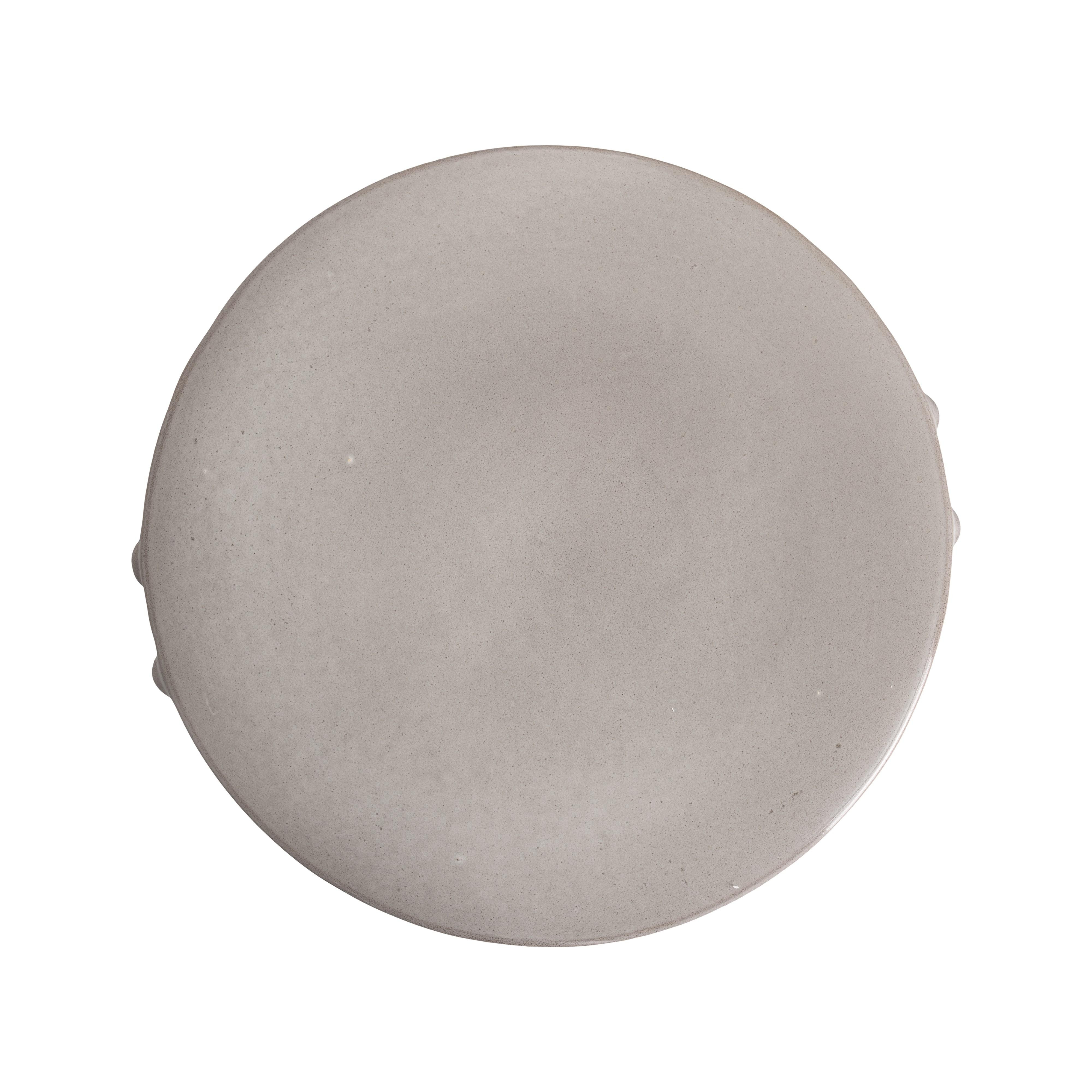 18 in. Dolly Tub Gray Ceramic Garden Stool