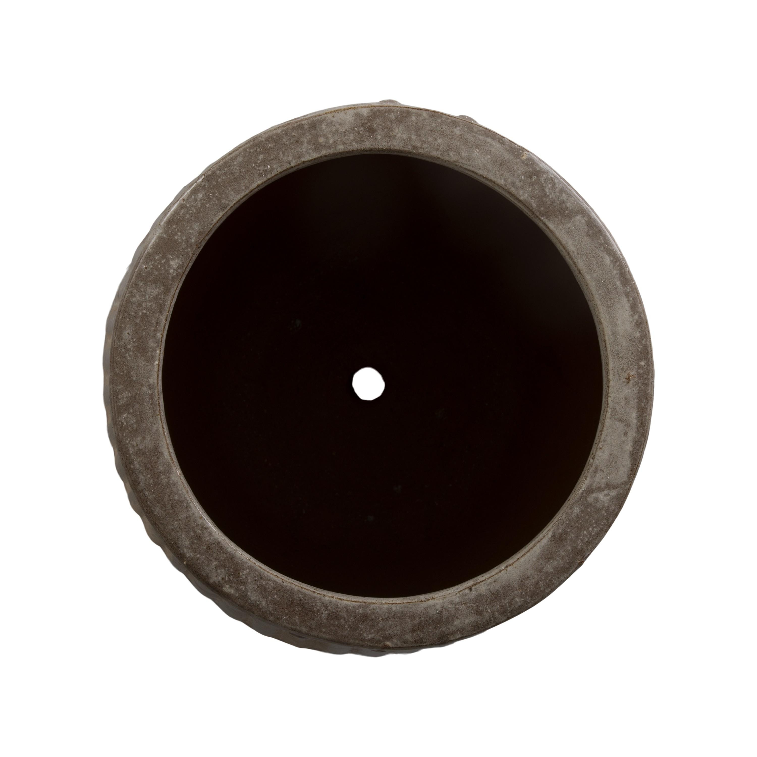 18 in. Dolly Tub Gray Ceramic Planter