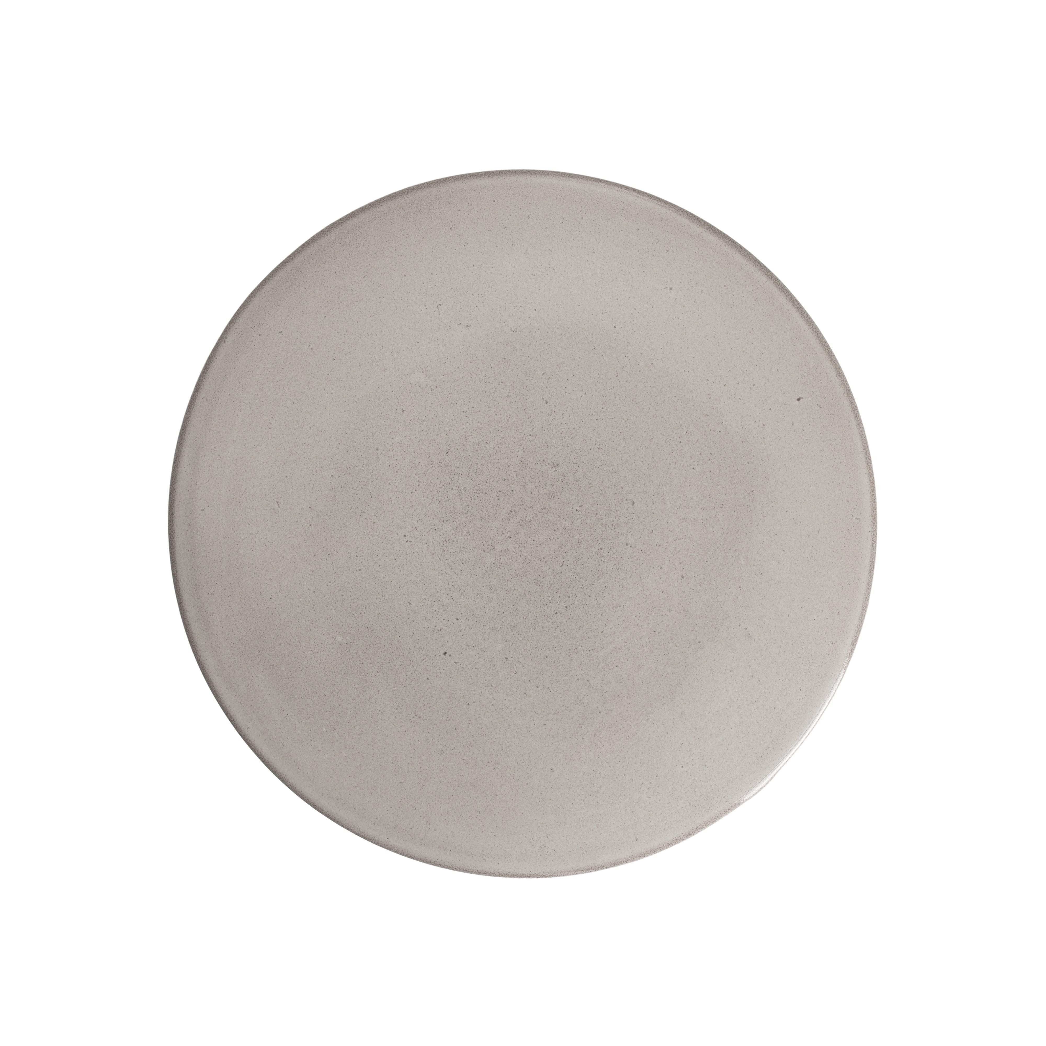 18 in. Plateau Gray Ceramic Garden Stool