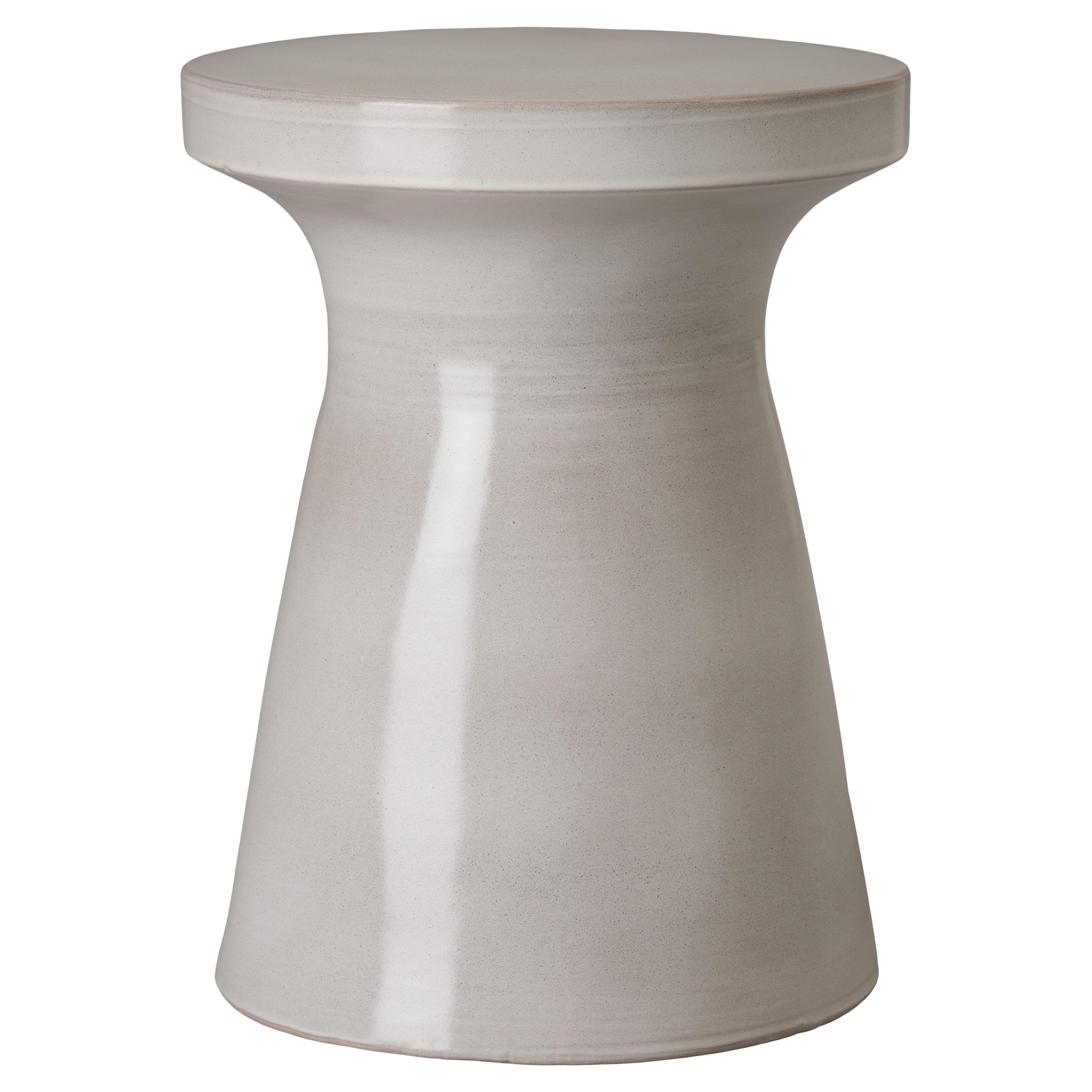 22 in. Plateau Gray Ceramic Garden Stool