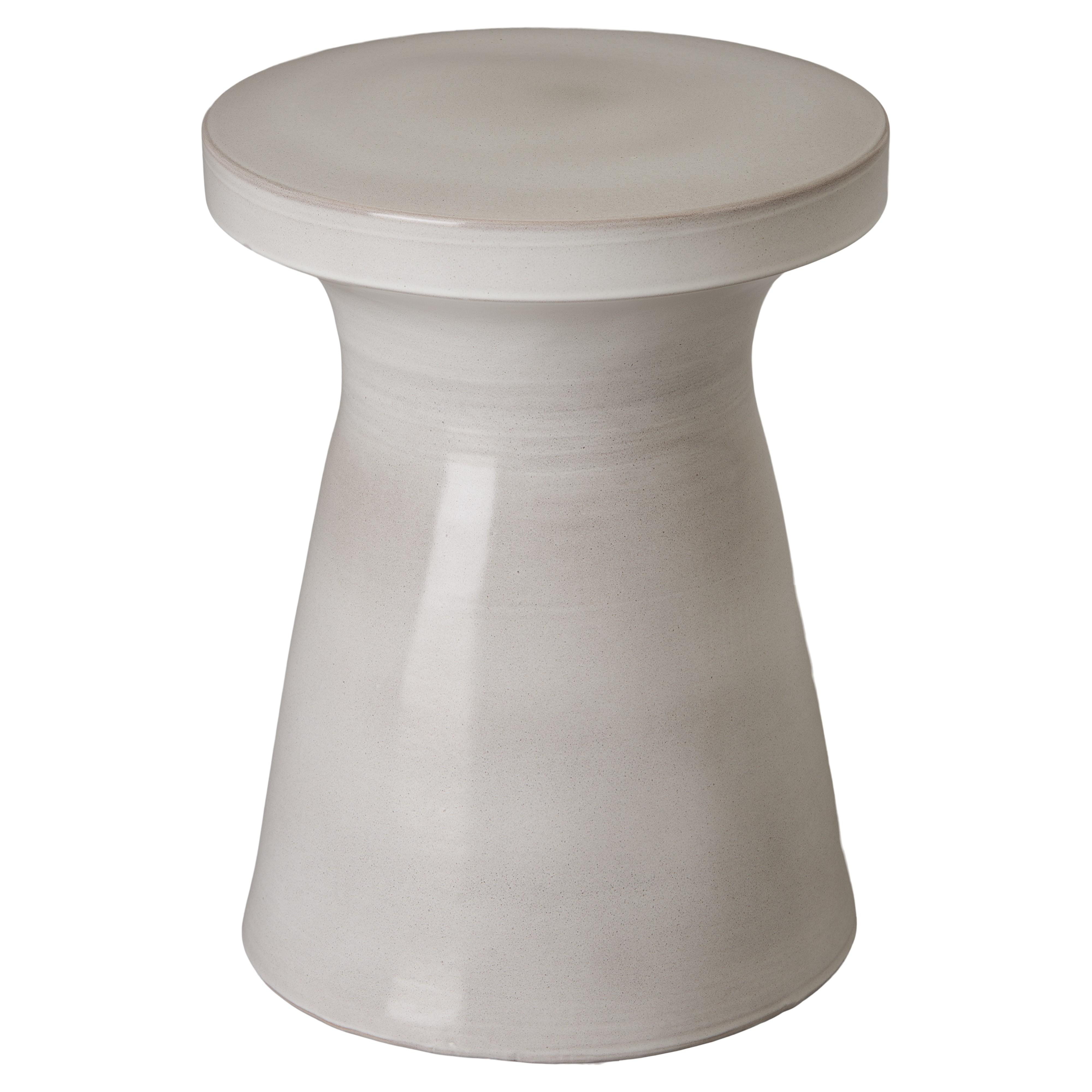 22 in. Plateau Gray Ceramic Garden Stool
