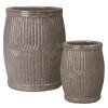 Set of 2 Dolly Tub Gray Ceramic Planters