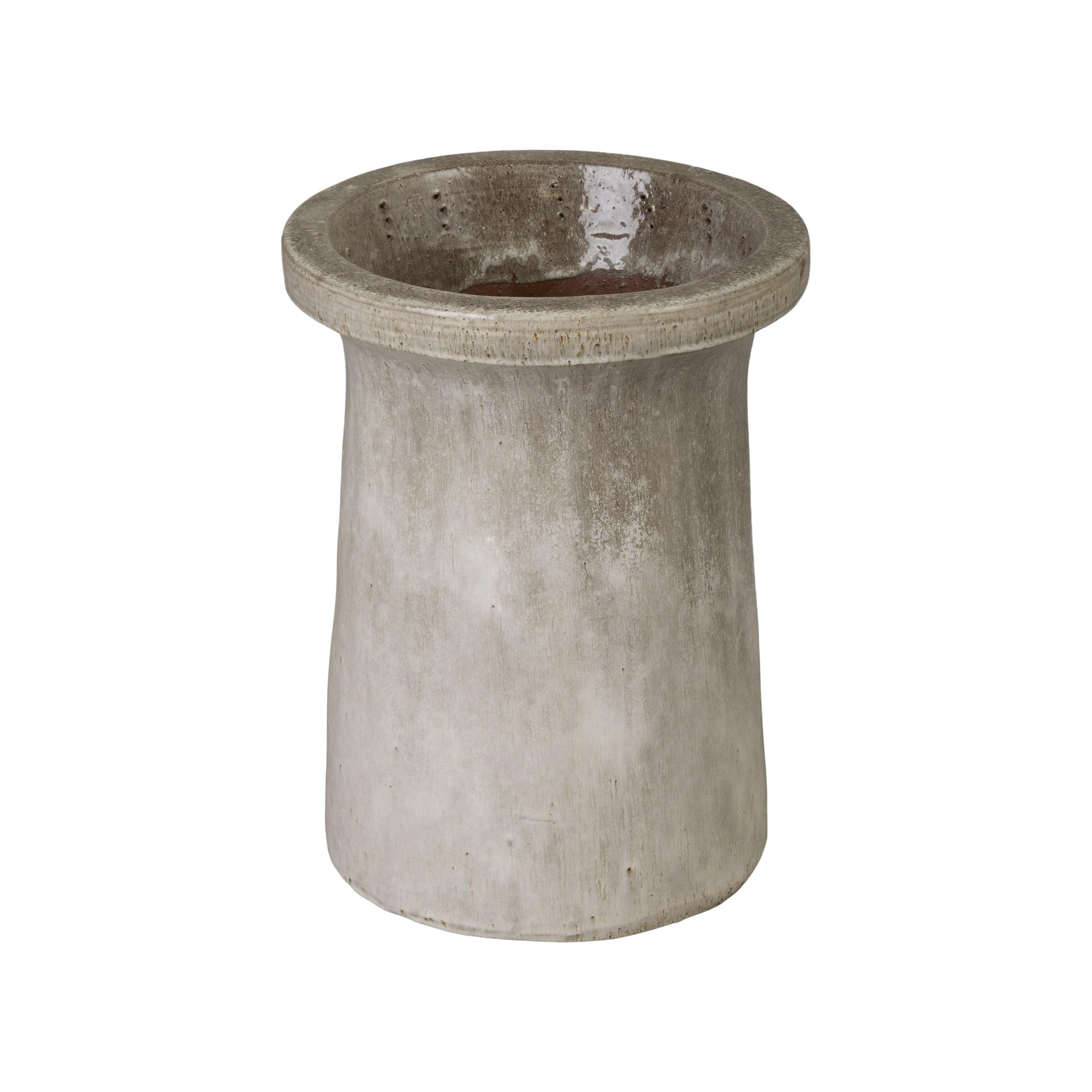 21 in. Plateau Gray Ceramic Planter