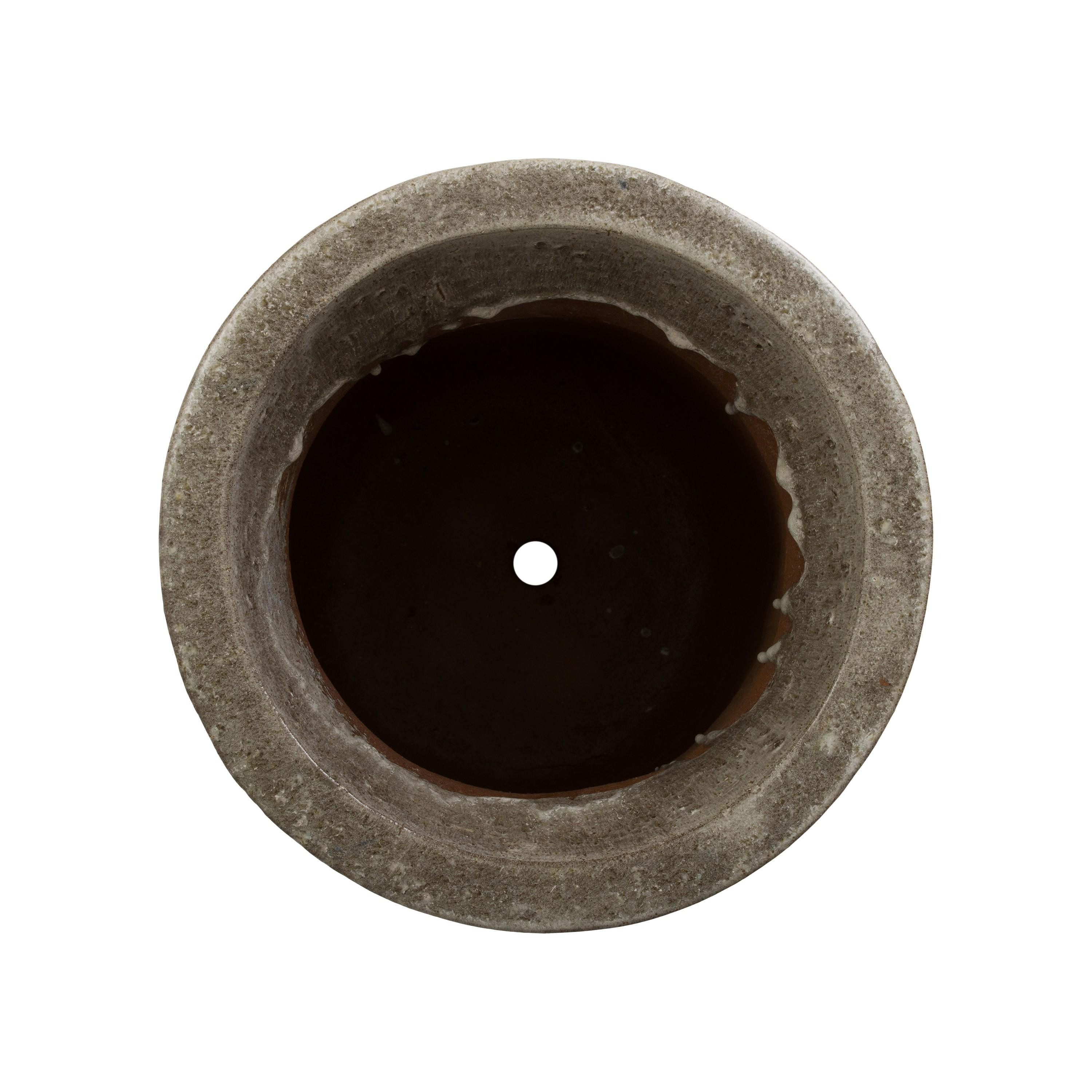 21 in. Plateau Gray Ceramic Planter