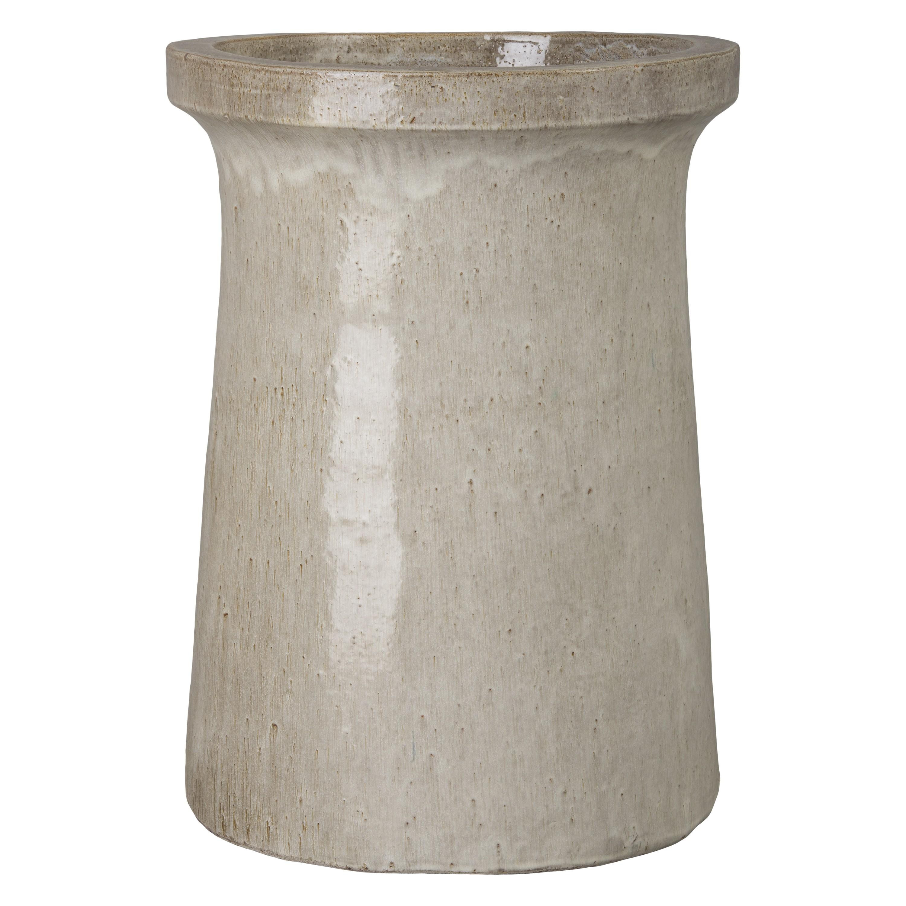 29 in. Plateau Gray Ceramic Planter