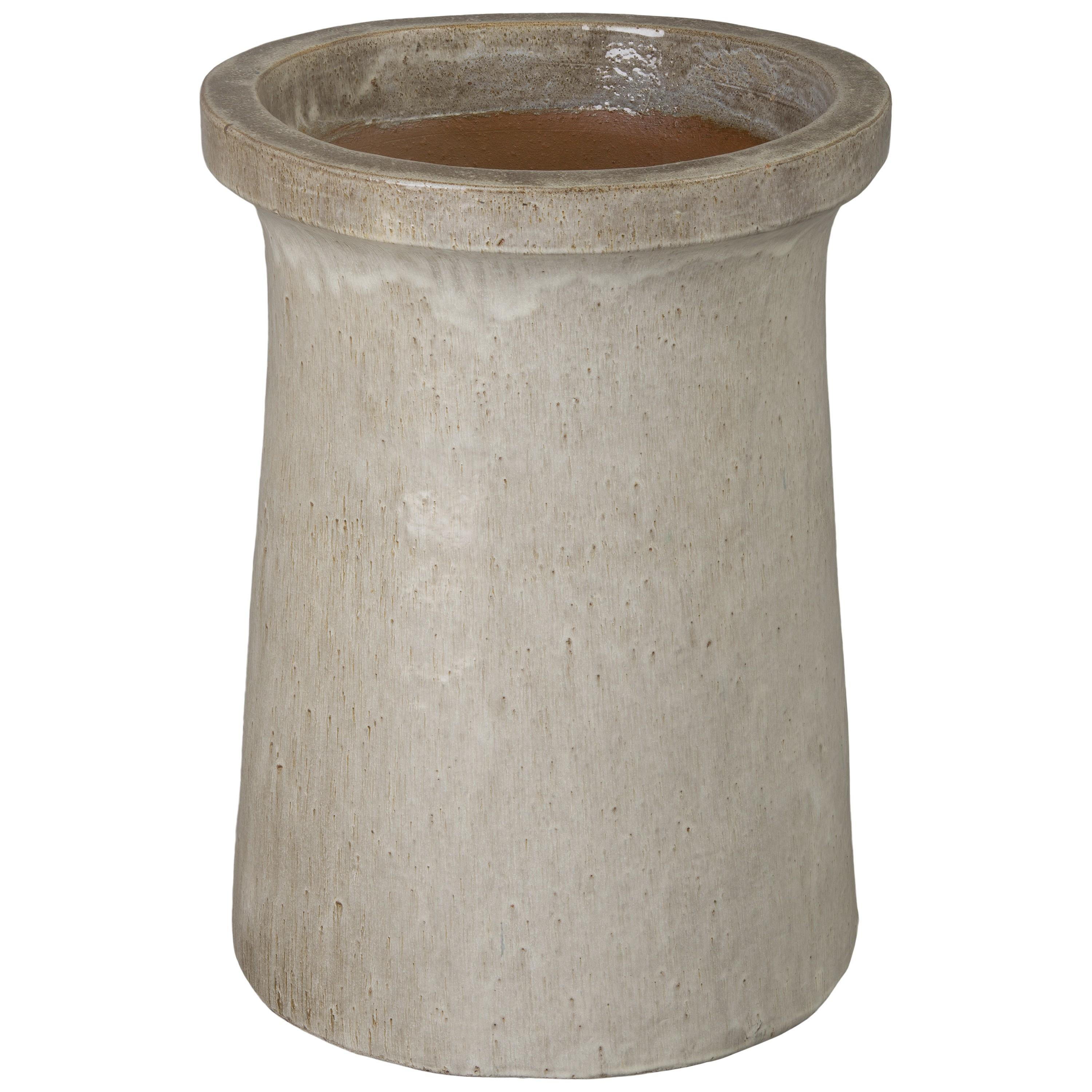 29 in. Plateau Gray Ceramic Planter