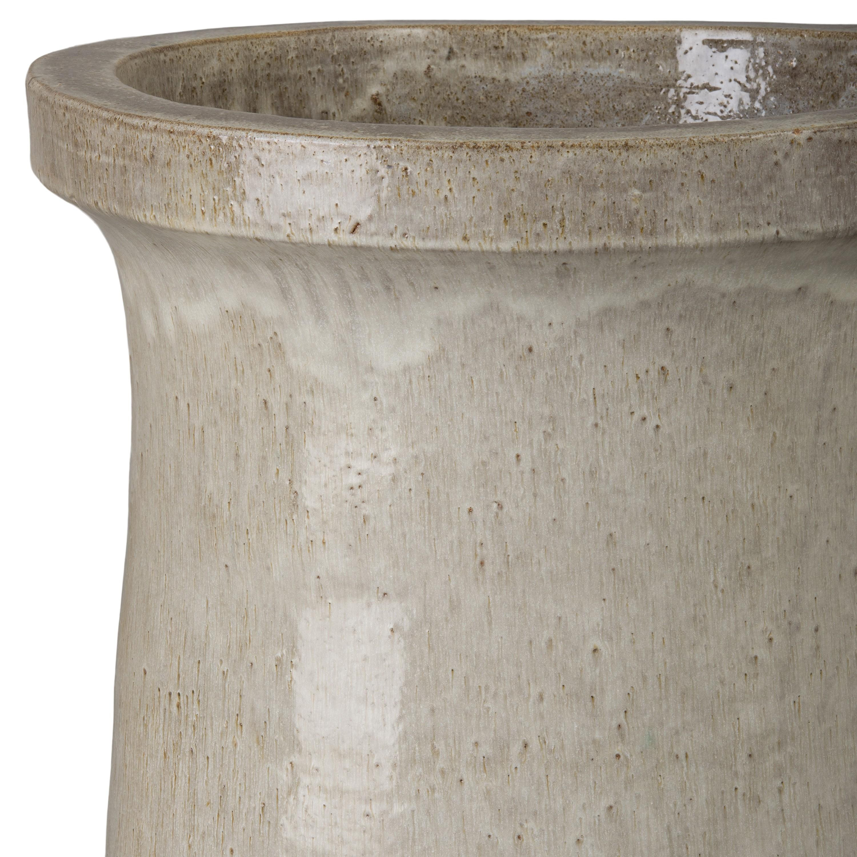29 in. Plateau Gray Ceramic Planter